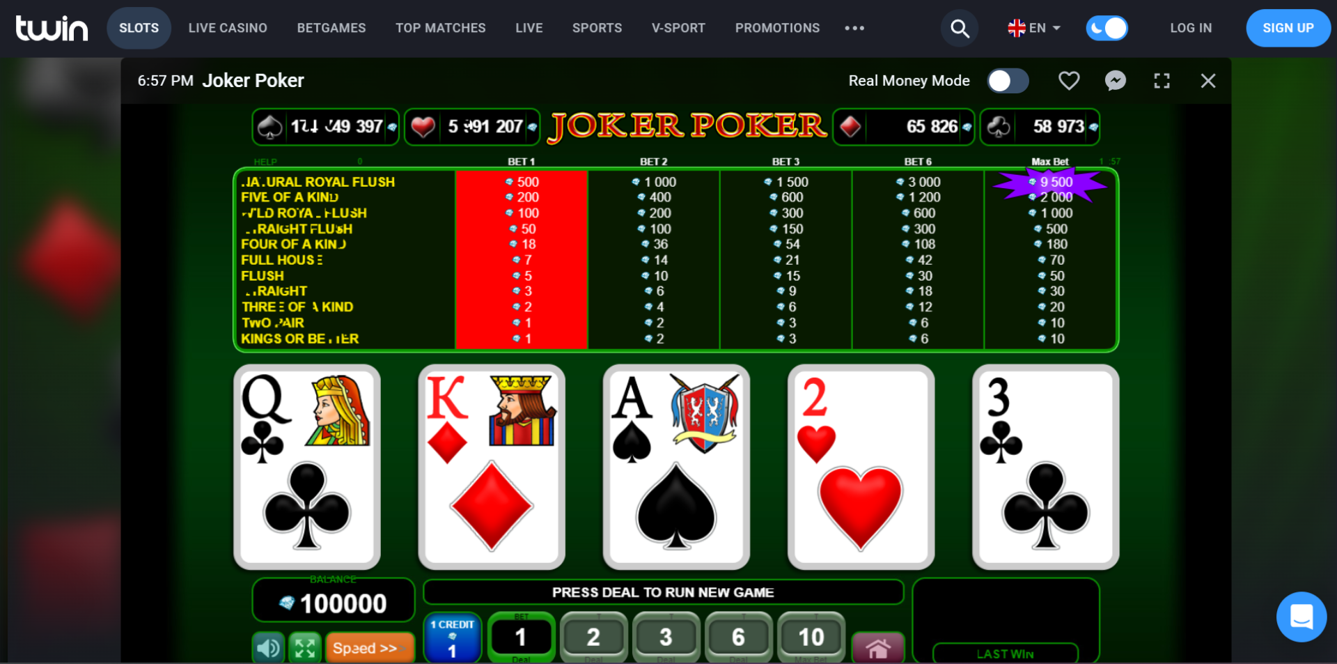 twin casino poker